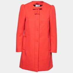 RED Valentino Coral Pique Bow Detail  Coat  M