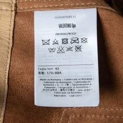 RED Valentino Brown Lambskin Leather Cropped Jacket M