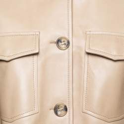 RED Valentino Brown Lambskin Leather Cropped Jacket M