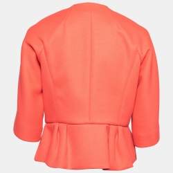 Pre Owned RED Valentino Coral Pink Pique Bow Detail Jacket L