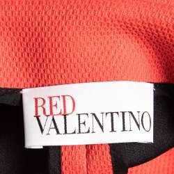 Pre Owned RED Valentino Coral Pink Pique Bow Detail Jacket L