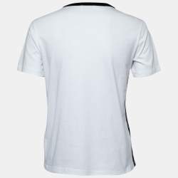 RED Valentino White Cotton Contrast Lace Crew Neck T-Shirt XS