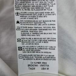 Pre Owned RED Valentino White Bow Print Jersey Tulle Detail Top M