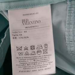 RED Valentino Blue Cotton Taffeta Bow Detail Sleeveless Midi Dress M