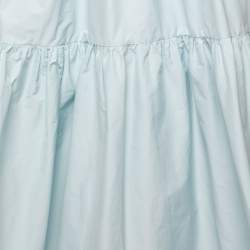 RED Valentino Blue Cotton Taffeta Bow Detail Sleeveless Midi Dress M