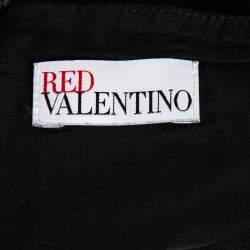 RED Valentino Black Crepe Flared Hem Mini Skirt M