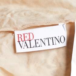 Pre Owned RED Valentino Cream Silk & Lace Sleeveless Top M