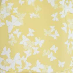 Pre Owned RED Valentino Yellow Butterfly Print Crepe Cady Knee-Length Dress L