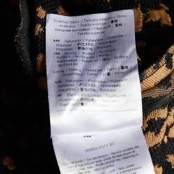 Pre Owned RED Valentino Brown Leopard Hearts Jacquard Fit & Flare Dress L