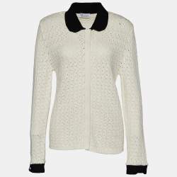 RED Valentino Monochrome Knit Zip Up Cardigan XL