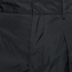 Pre Owned RED Valentino Black Synthetic High-Waist Pleated Wide Shorts M