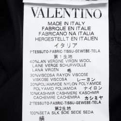 Pre Owned Red Valentino Black Knit & Silk Sequin Embellished Top  M