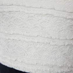 Pre Owned RED Valentino White Lace Contrast Bow Detail Mini Dress S