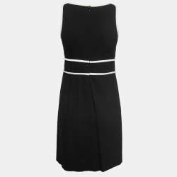 Pre Owned RED Valentino Black Crepe Sleeveless Shift Dress M