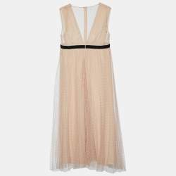 Pre Owned RED Valentino Light Pink Tulle D'Espirit Midi Dress M