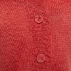 Red Valentino Coral Pink Knit Button Front Cardigan M
