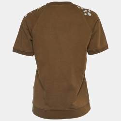 Pre Owned RED Valentino Olive Green Monkey Print Jersey T-Shirt M