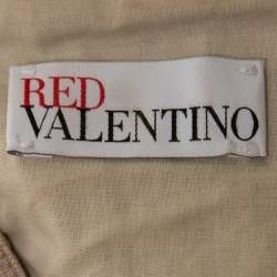 Pre Owned RED Valentino Metallic Gold Jacquard Sleeveless Midi Dress L