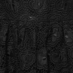Pre Owned RED Valentino Black Floral Guipure Lace Sleeveless Dress M