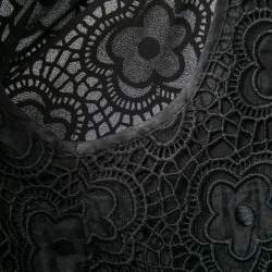 Pre Owned RED Valentino Black Floral Guipure Lace Sleeveless Dress M