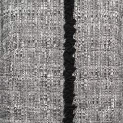 RED Valentino Black & Grey Tweed Ruffle Trim Cap-Sleeve Jacket L