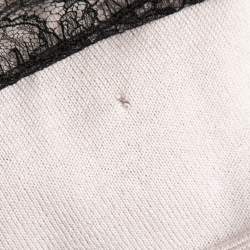 Pre Owned RED Valentino Grey Wool Knit Lace Trim Ruffled Dress L