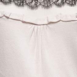 Pre Owned RED Valentino Grey Wool Knit Lace Trim Ruffled Dress L