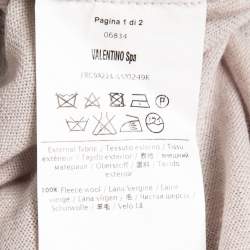 Pre Owned RED Valentino Grey Wool Knit Lace Trim Ruffled Dress L