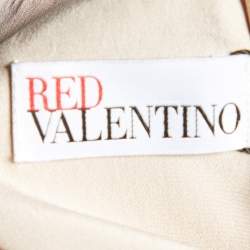 Pre Owned RED Valentino Black Flocked Silk Sleeveless Mini Dress S