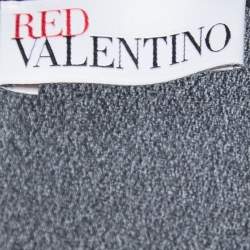 Pre Owned RED Valentino Black Pleated Crepe Bow-Detail Maxi Dress M