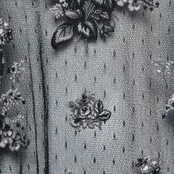 Pre Owned RED Valentino Black Floral Embroidered Lace Blouse M