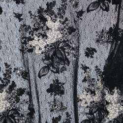 Pre Owned RED Valentino Black Floral Embroidered Lace Blouse M