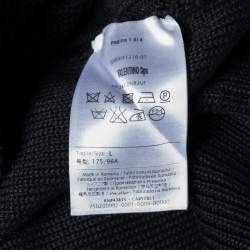 Red Valentino Black Cable Knit Optical Ruffle Jumper L