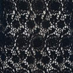 Pre Owned RED Valentino Black Floral Lace Ruffle Hem Sleeveless Shift Dress M