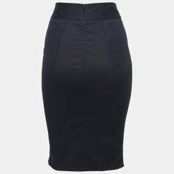 Pre Owned RED Valentino Black Cotton Midi Skirt S