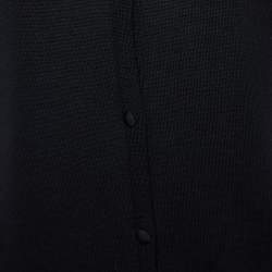 RED Valentino Black Virgin Wool Embellished Shoulder Detail Cardigan M