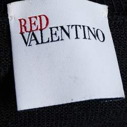 RED Valentino Black Virgin Wool Embellished Shoulder Detail Cardigan M