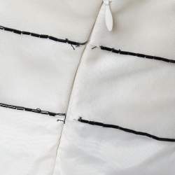 Pre Owned RED Valentino Cream Silk Bead Embellished Tiered Mini Dress M