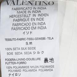 Pre Owned RED Valentino Cream Silk Bead Embellished Tiered Mini Dress M