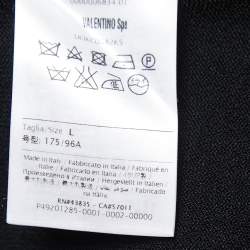 Pre Owned RED Valentino Black Floral Patterned Knit Sweater L