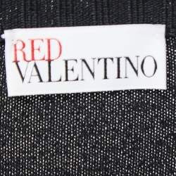 Pre Owned RED Valentino Black Floral Patterned Knit Sweater L