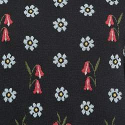 Pre Owned RED Valentino Black Floral Patterned Knit Sweater L