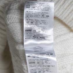 RED Valentino White Cable Knit Lace Detail Sweater M