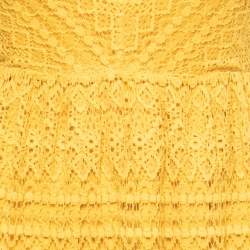 RED Valentino Yellow Knit Sleeveless A-Line Maxi Dress S