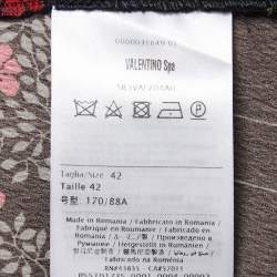 Pre Owned RED Valentino Black Floral Printed Crepe Ruffled Sleeve Maxi Dress M