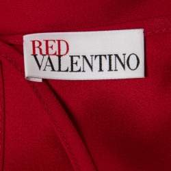 RED Valentino Red Crepe Ruffle Detail Blouse L