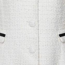 Red Valentino White Tweed Single Breasted Coat M