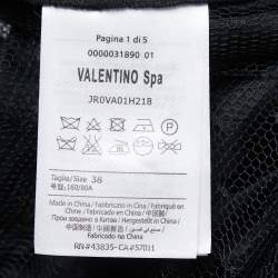 Pre Owned RED Valentino Black Mesh Tiered Full Sleeve Maxi Dress S