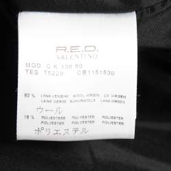 RED Valentino Vintage Black Wool Fox Fur Trimmed Coat L