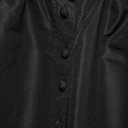 RED Valentino Black Taffeta Buttoned Mini Skirt M